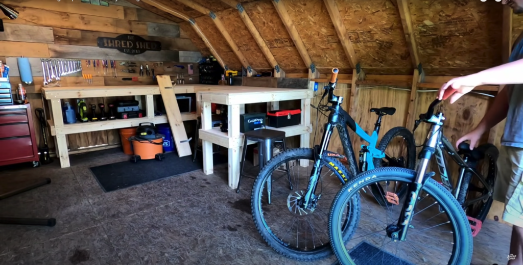 Backyard shed bike storage